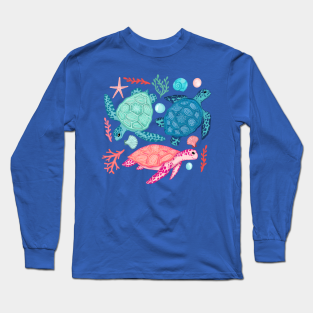 Turtle Long Sleeve T-Shirt - Paradise Beach Turtles by Tangerine-Tane